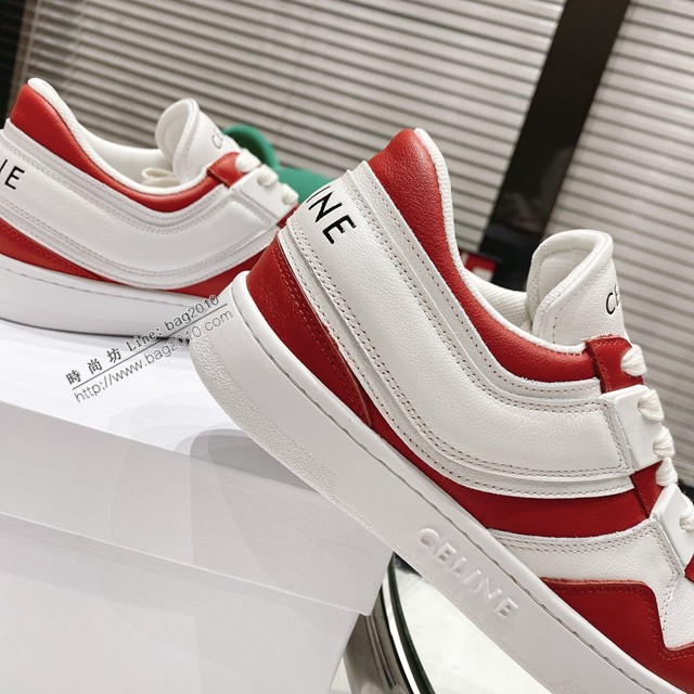 Celine專櫃女鞋 賽琳頂級原版2021春夏走秀情侶款CT-04TRAINER系列運動鞋小白鞋 dx2793